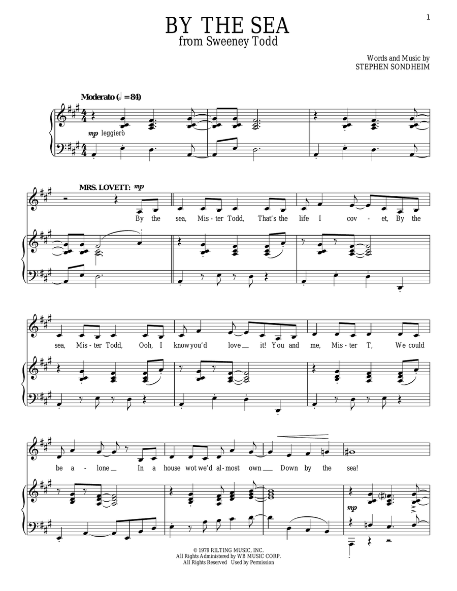 By The Sea Piano, Vocal scores gallery preview page 1