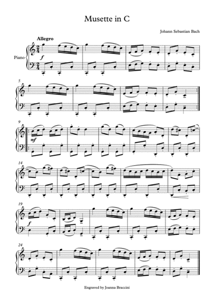 Bach - Musette for piano in C image number null