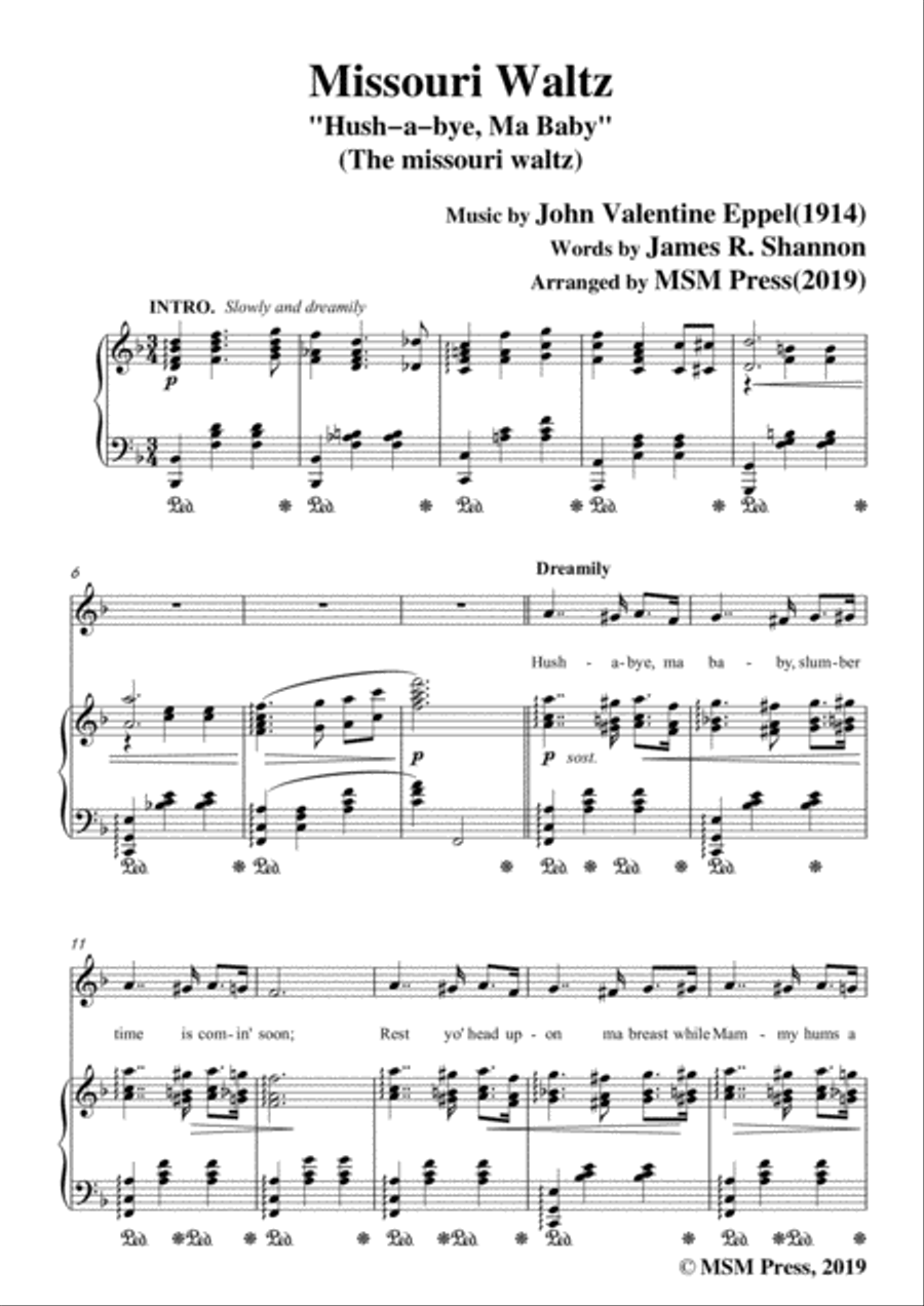 John Valentine Eppel-Missouri Waltz,in F Major,for Voice and Piano Voice Solo scores gallery preview page 3
