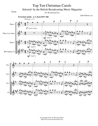 Bach's "In Dulci Jubilo" forWoodwind Trio