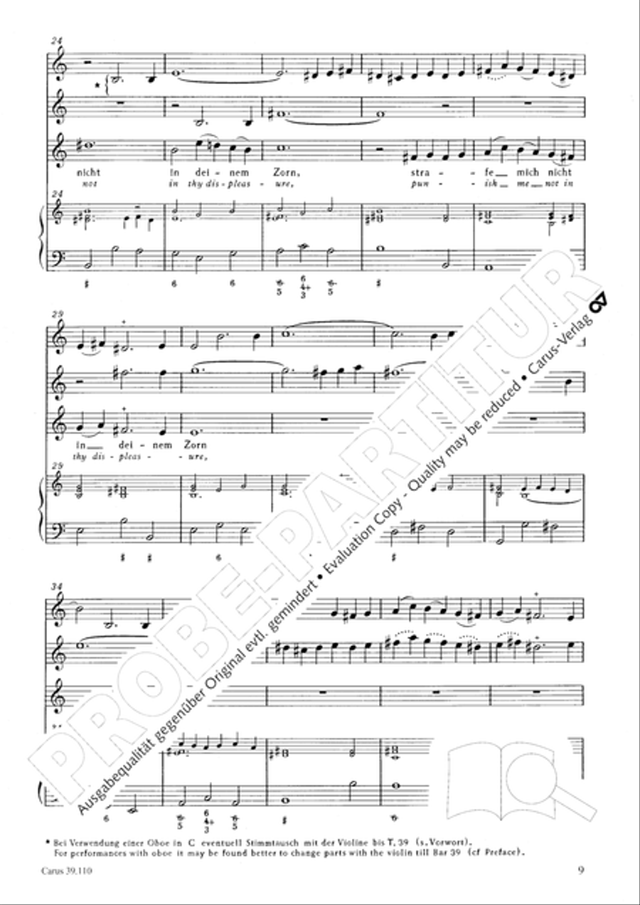O Lord, punish me not (Ach Herr, strafe mich nicht) Tenor Voice scores gallery preview page 10