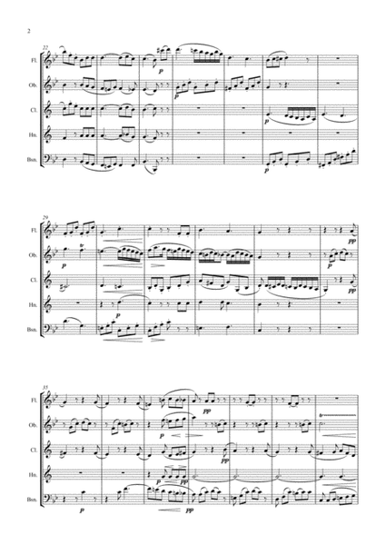 Beethoven: Wind Octet in Eb major Op.103 Mvt.II Andante: wind quintet image number null