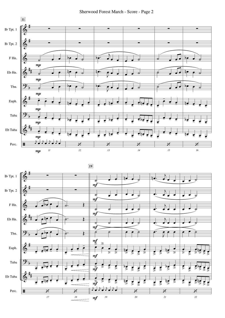 Sherwood Forest March for Junior Brass Band Brass Band scores gallery preview page 2