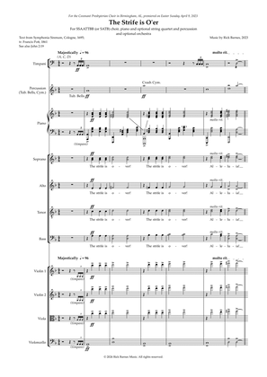 The Strife is O'er (Percussion & String Quartet) Score and Parts