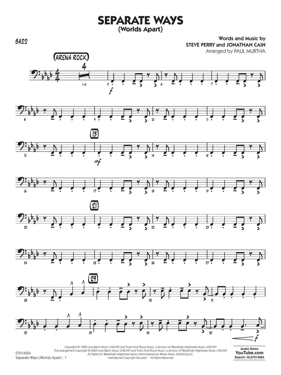 Separate Ways (Worlds Apart) (arr. Paul Murtha) - Bass Jazz Ensemble scores gallery preview page 1