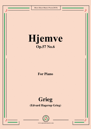 Book cover for Grieg-Hjemve Op.57 No.6,for Piano