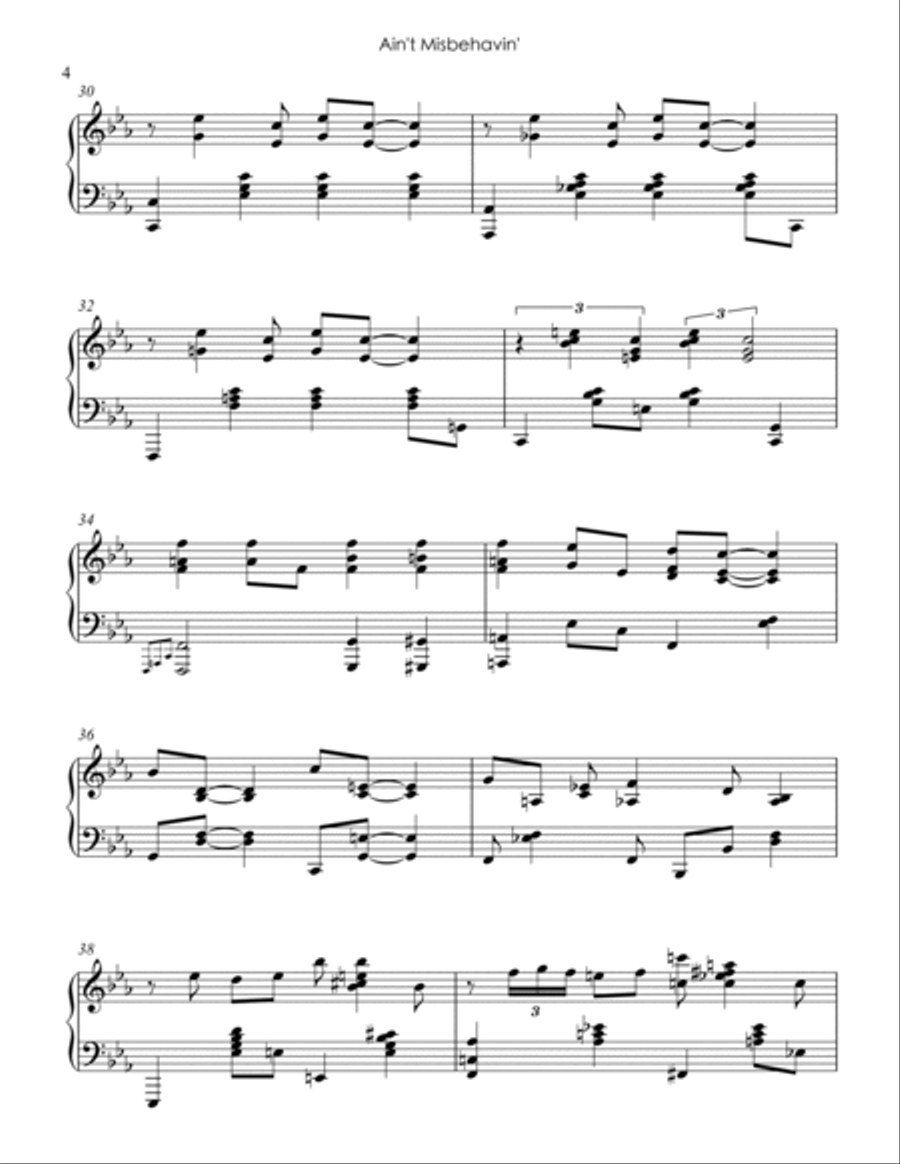Ain't Misbehavin' Piano Solo scores gallery preview page 5