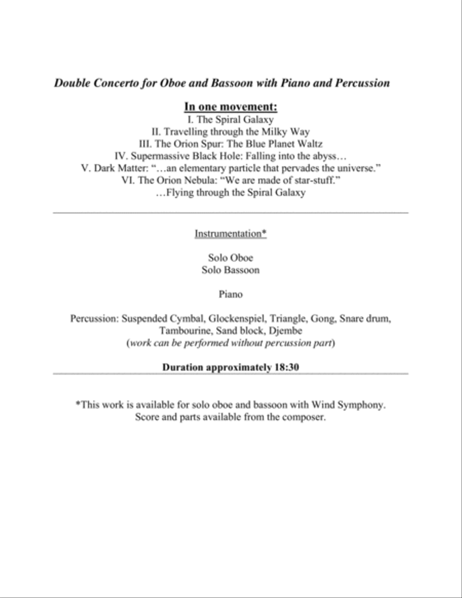 Double Concerto for Oboe and Bassoon with Piano and Percussion Large Ensemble scores gallery preview page 3