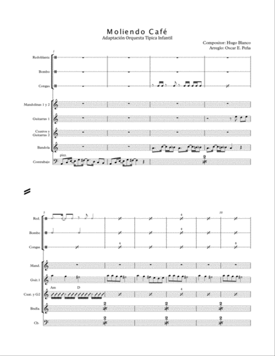 Moliendo Café para Orquesta típica venezolana Small Ensemble scores gallery preview page 1