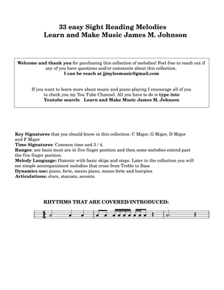 easy 35 Sight Reading Melodies for piano