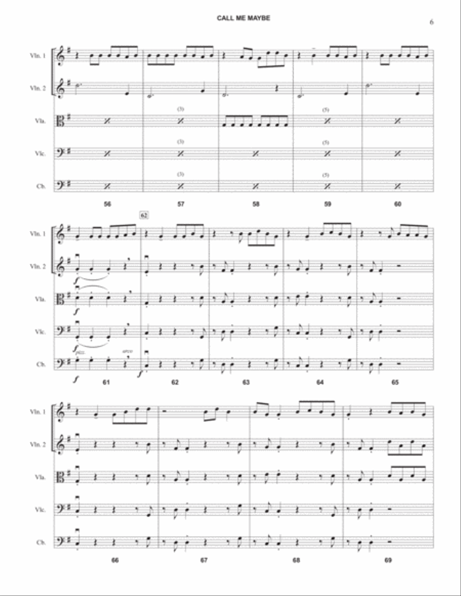 Call Me Maybe Call Me Maybe String Quartet scores gallery preview page 6