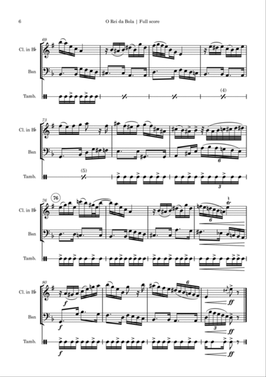 O Rei da Bola, para Pelé (Chôro) - with chords Small Ensemble scores gallery preview page 6
