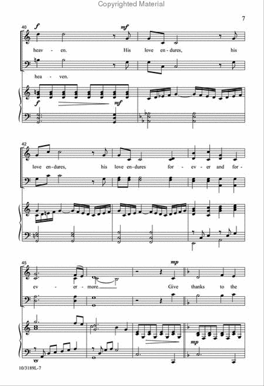 A Psalm of Thanks 4-Part scores gallery preview page 7