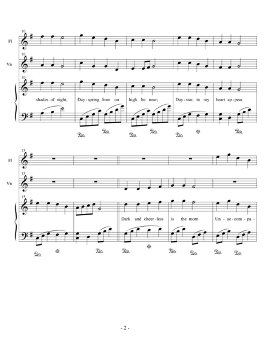 Easter Prelude for Piano, Flute and Violin Flute scores gallery preview page 2