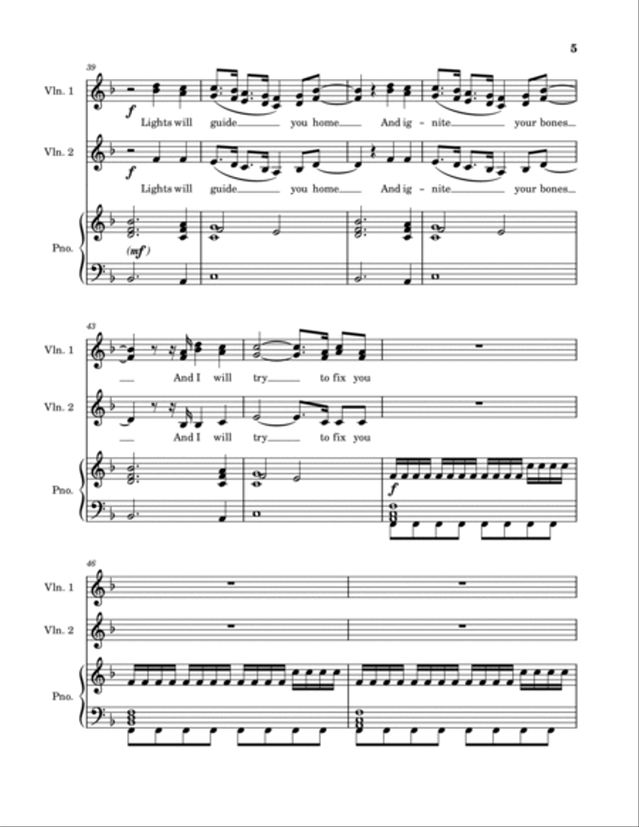 Fix You String Duet scores gallery preview page 5