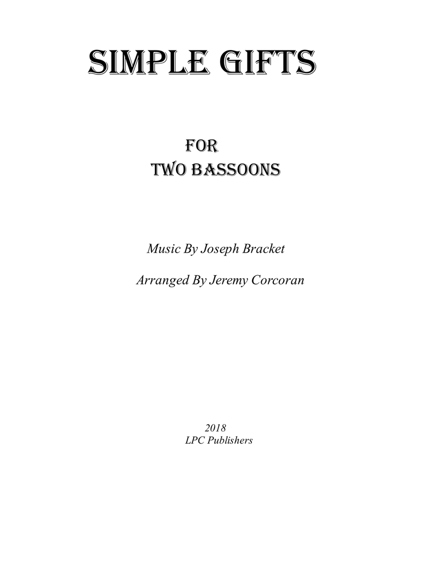 Simple Gifts for Two Bassoons Woodwind Duet scores gallery preview page 1