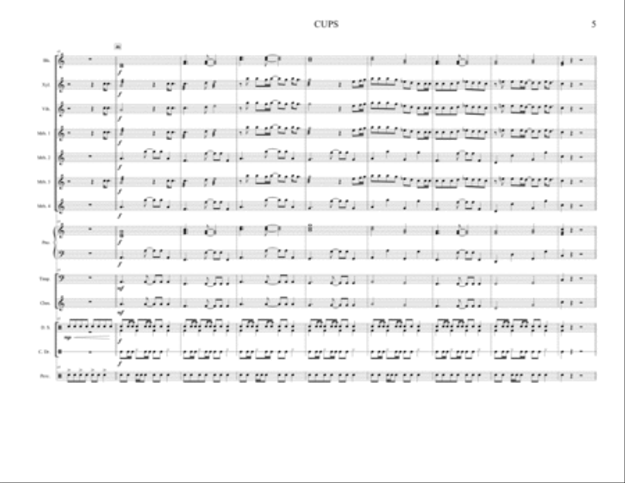 Cups (When I'm Gone) Percussion Ensemble scores gallery preview page 5