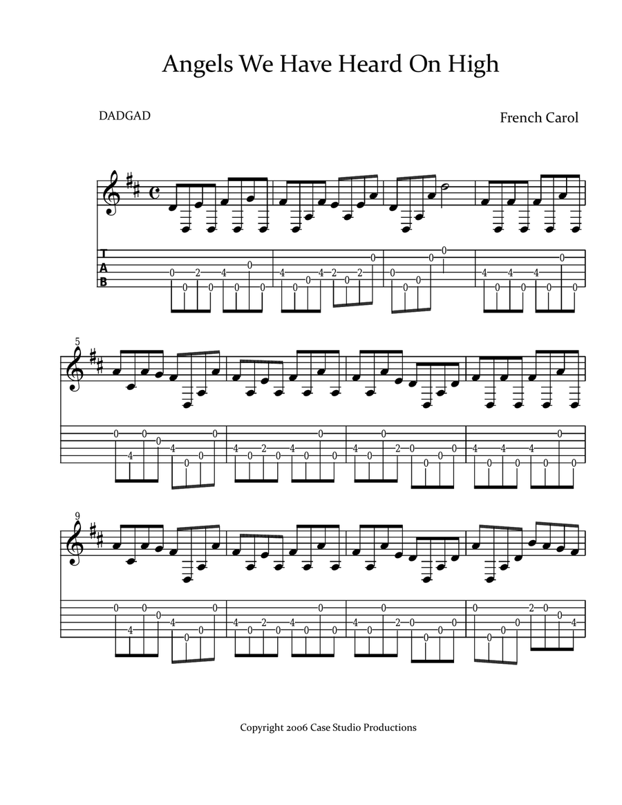 A DADGAD CHRISTMAS FOR GUITAR Guitar Solo scores gallery preview page 1