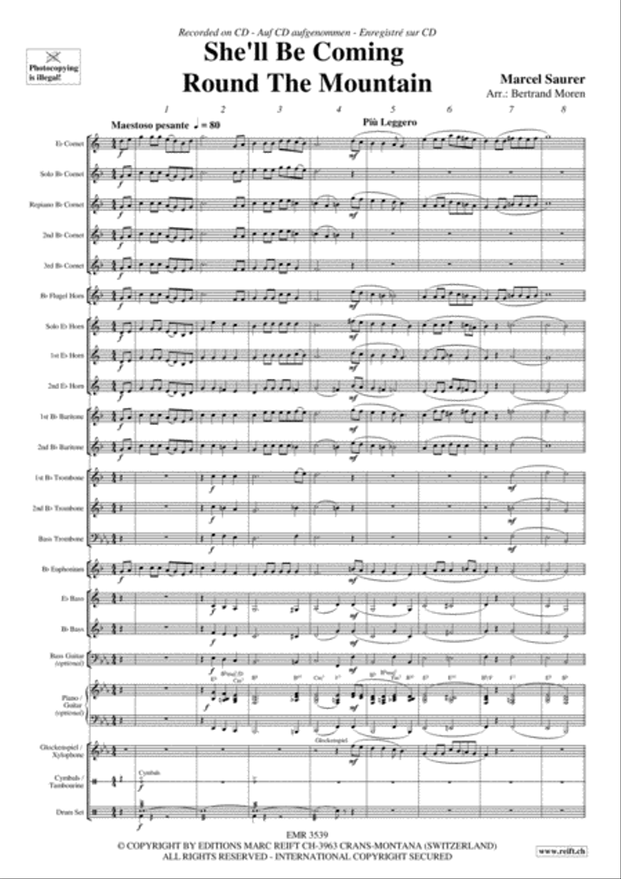 She'll Be Coming Round The Mountain Brass Band scores gallery preview page 4