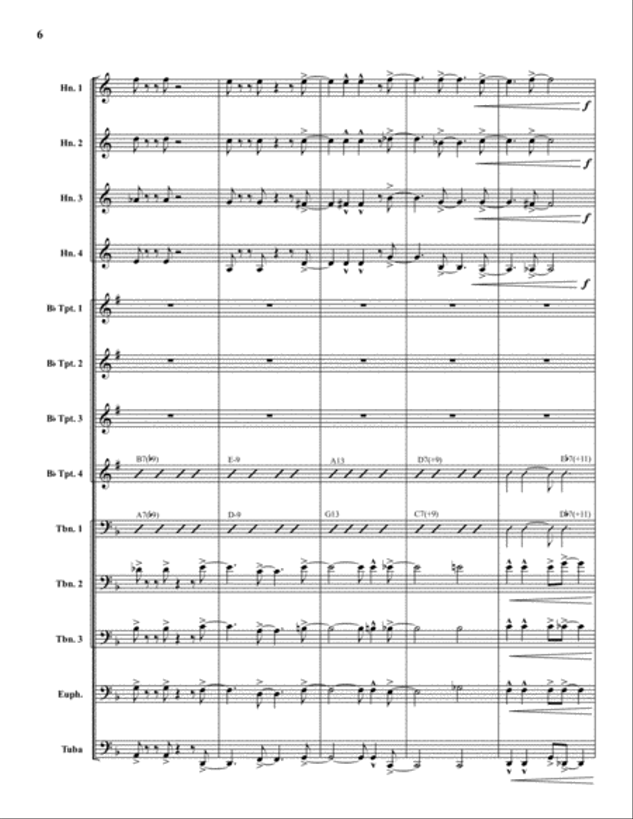 Stop-Time Blues Brass Ensemble scores gallery preview page 6