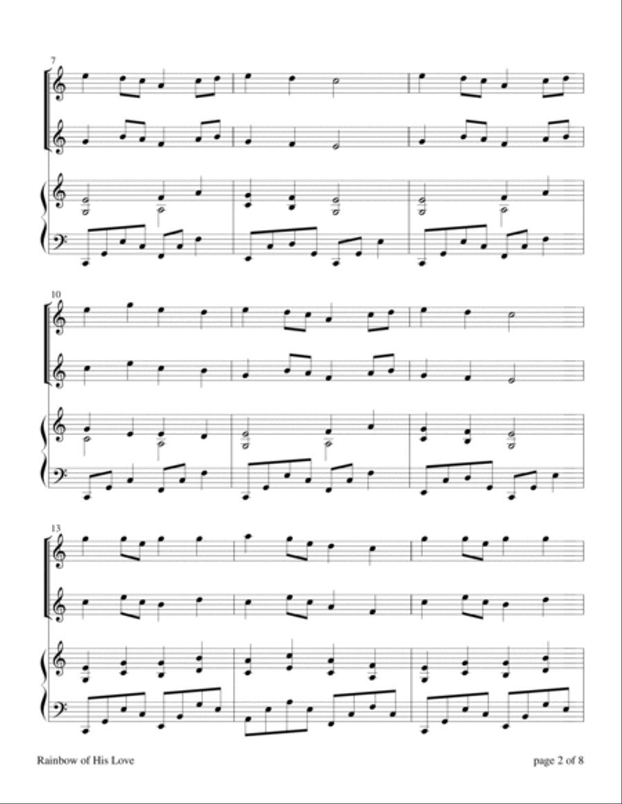 Rainbow of His Love (for Violin and/or Flute duet with Piano Accompaniment) Flute scores gallery preview page 4