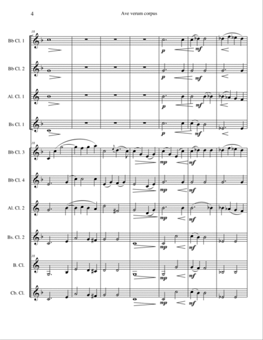 Ave Verum Corpus Ave Verum Corpus Woodwind Ensemble scores gallery preview page 4