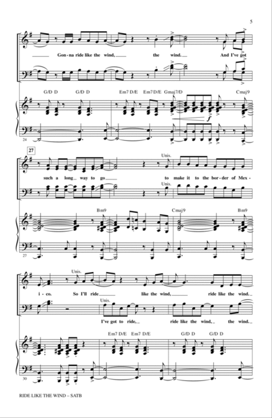 Ride Like The Wind Ride Like The Wind 4-Part scores gallery preview page 4