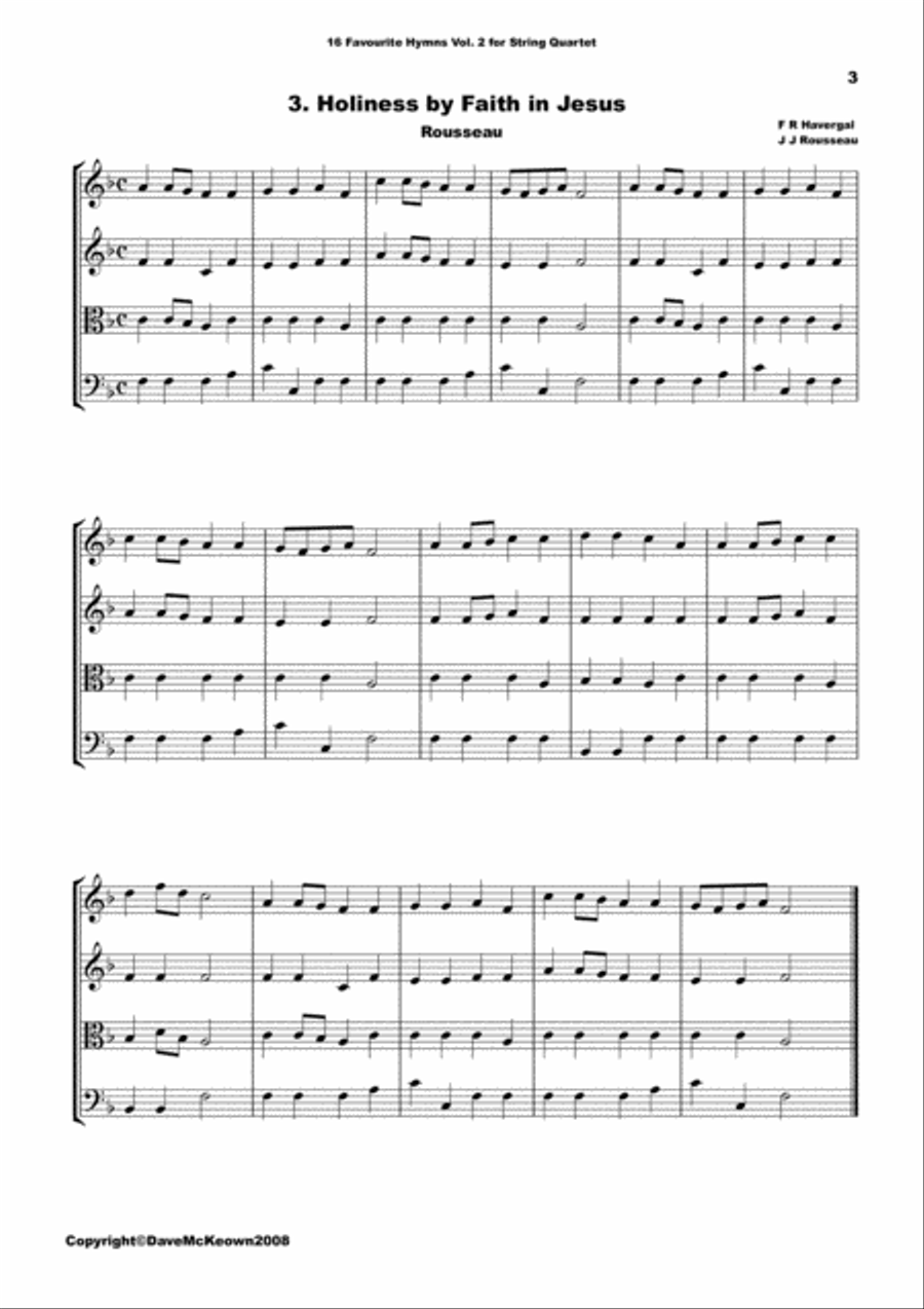 16 Favourite ﻿Hymns for String Quartet (Vol 2.) String Quartet scores gallery preview page 4