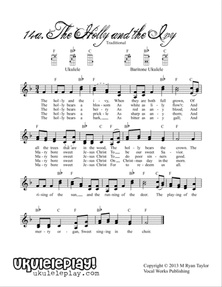 The Holly and the Ivy : Duet with Chord Indications Large Ensemble scores gallery preview page 1