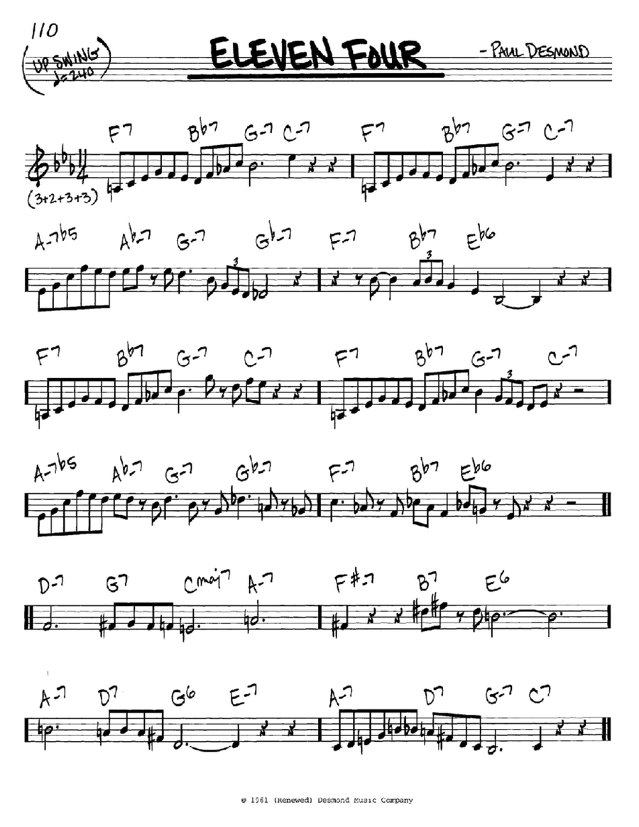 Eleven Four Eleven Four Piano scores gallery preview page 1
