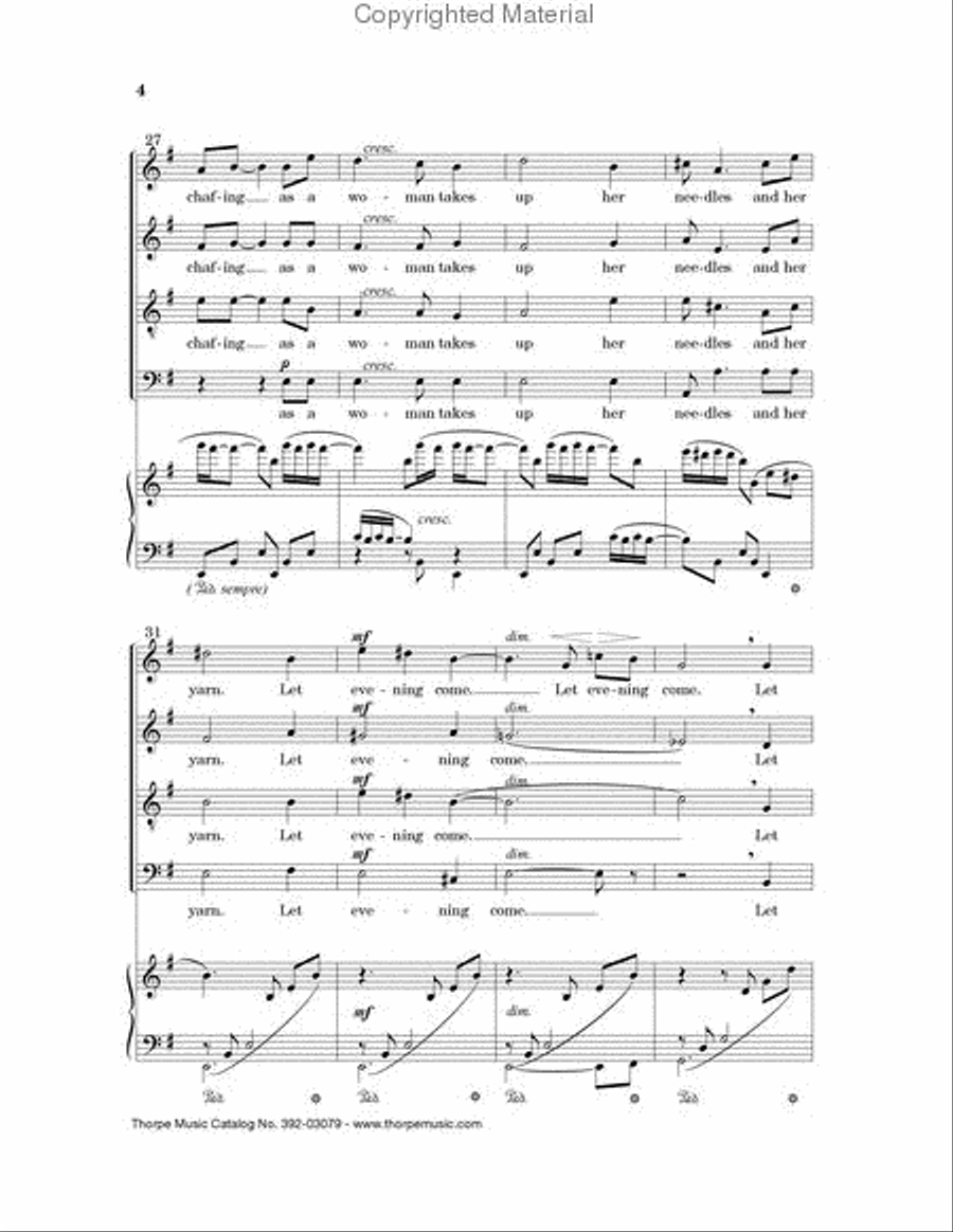 Let Evening Come 4-Part scores gallery preview page 5