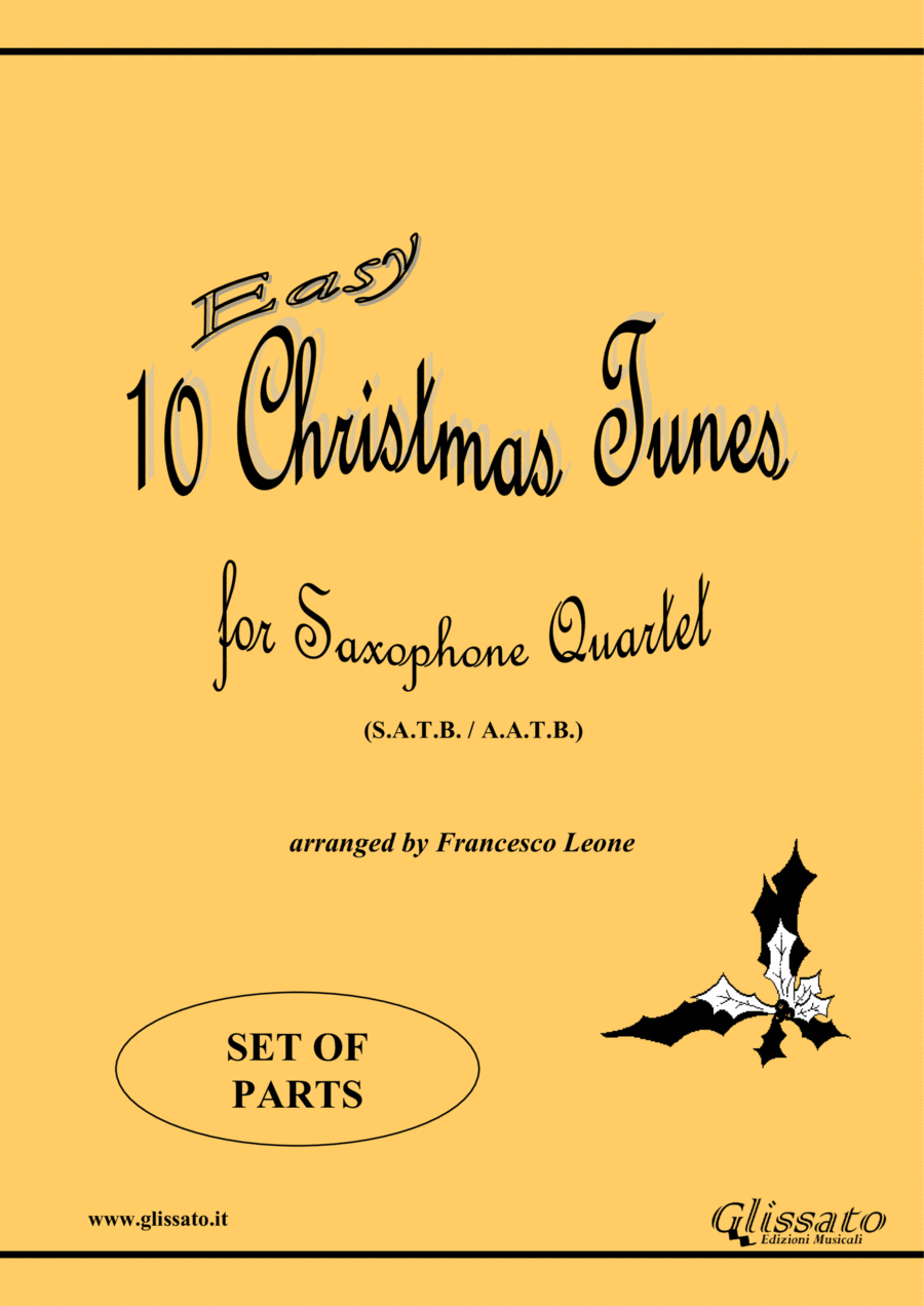 10 Easy Christmas Tunes - Saxophone Quartet satb/aatb (set of parts) Saxophone Quartet scores gallery preview page 1