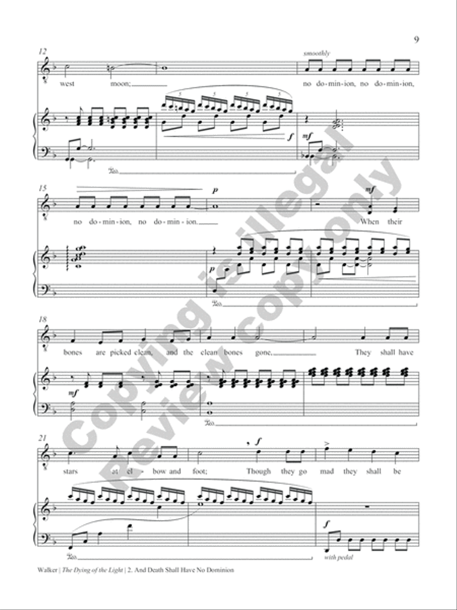 The Dying of the Light: Musical Settings of the Poetry of Dylan Thomas Cello scores gallery preview page 18