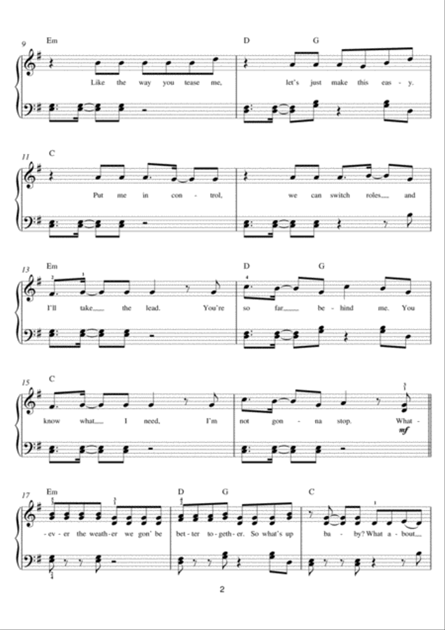 What About Us (featuring Sean Paul) Piano scores gallery preview page 2