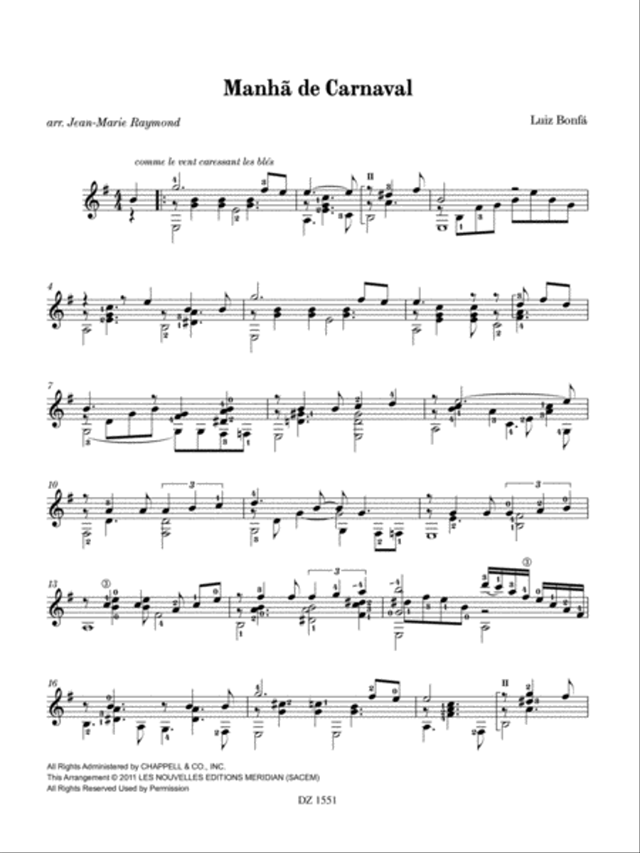 Manhã de Carnaval Classical Guitar scores gallery preview page 2