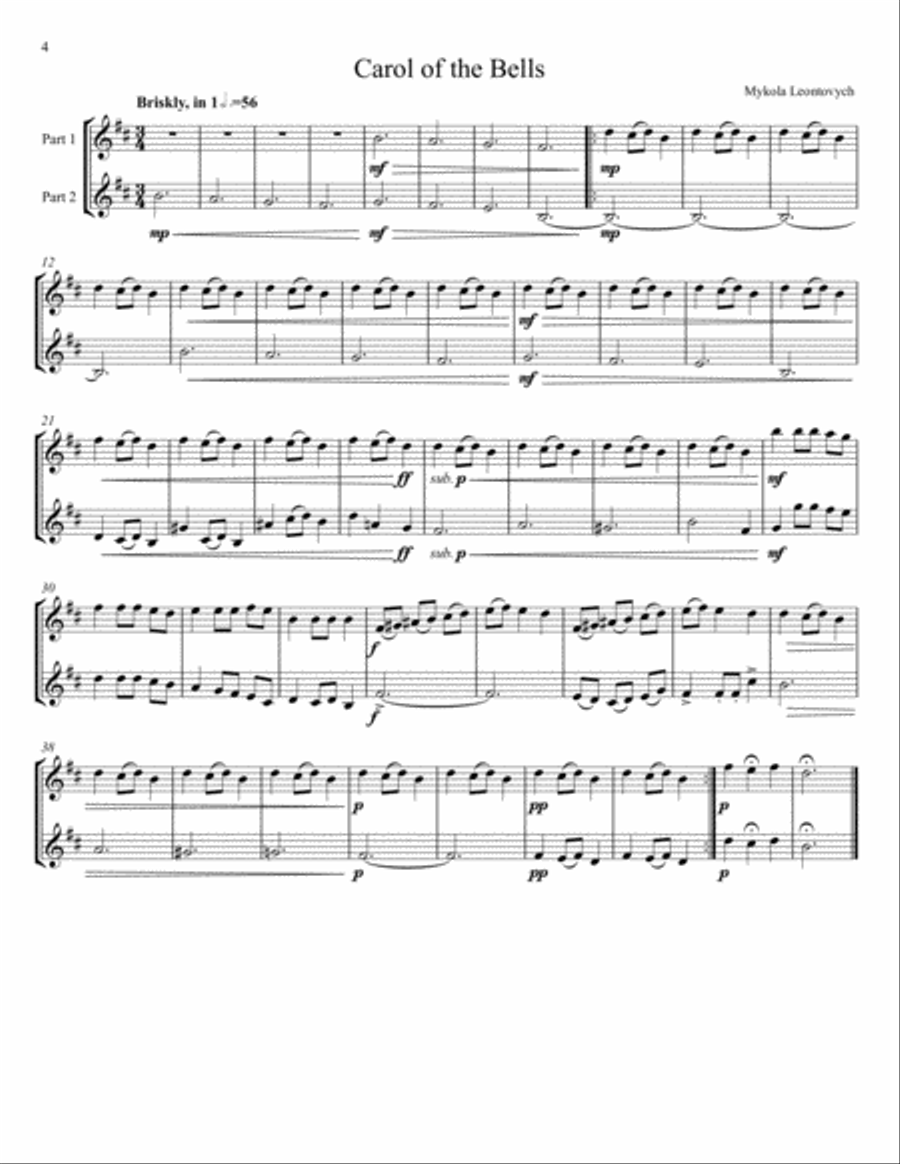 Twenty-One Christmas Carols for Flexible Woodwind Duet - E-flat Transposition Woodwind Duet scores gallery preview page 4