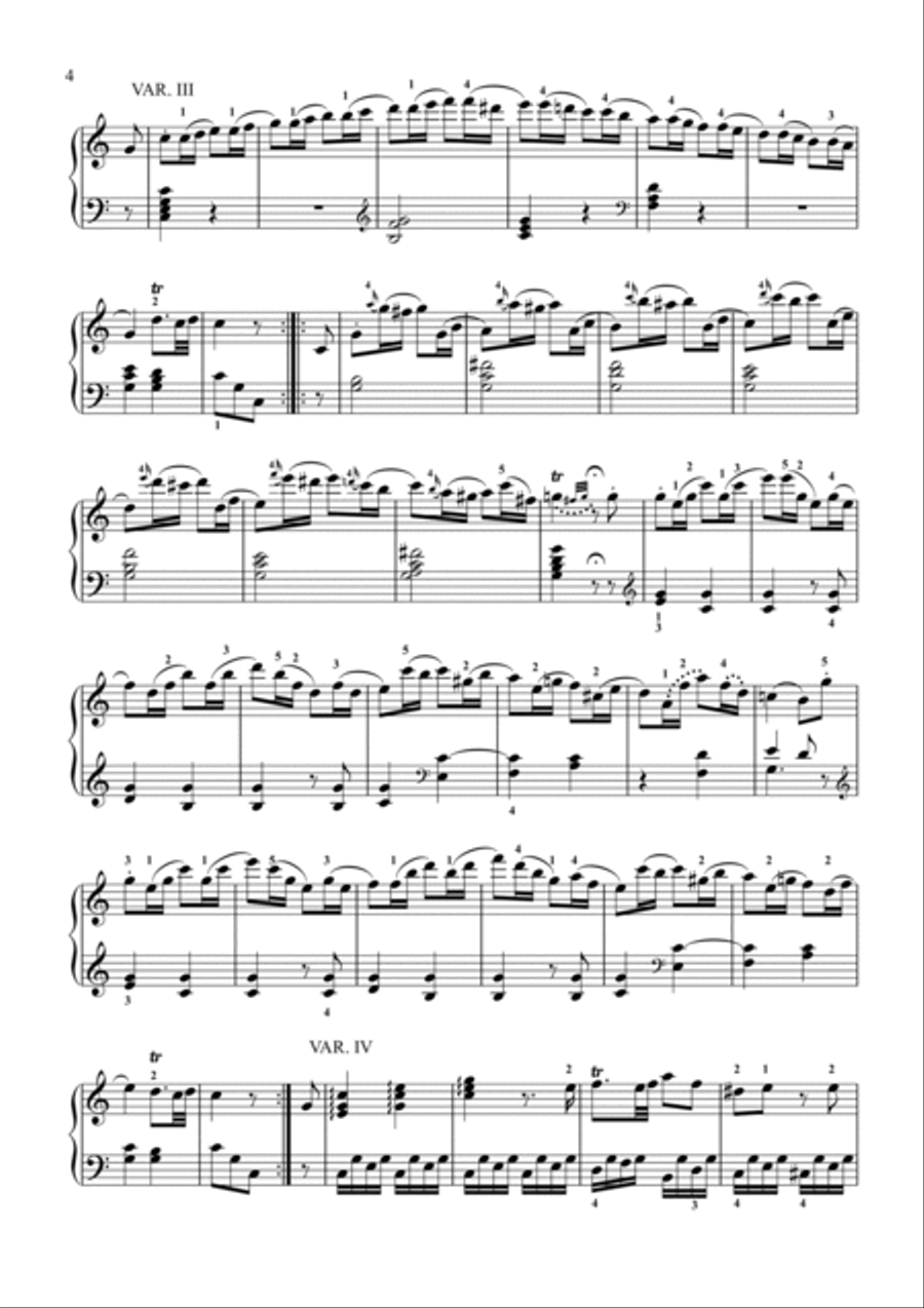Mozart-9 Variations on Lison dormait, K.264 Piano Solo scores gallery preview page 5