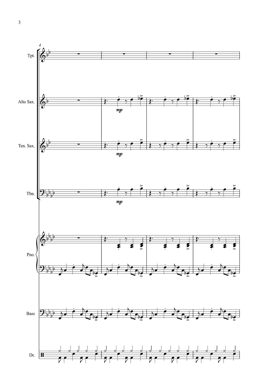 Fur Elise - in a Jazz Style - for Flexible Jazz Combo Jazz Ensemble scores gallery preview page 4