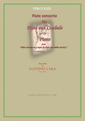 Book cover for Pergolesi - Flute Concerto in G major for Flute and Cembalo (or Piano)