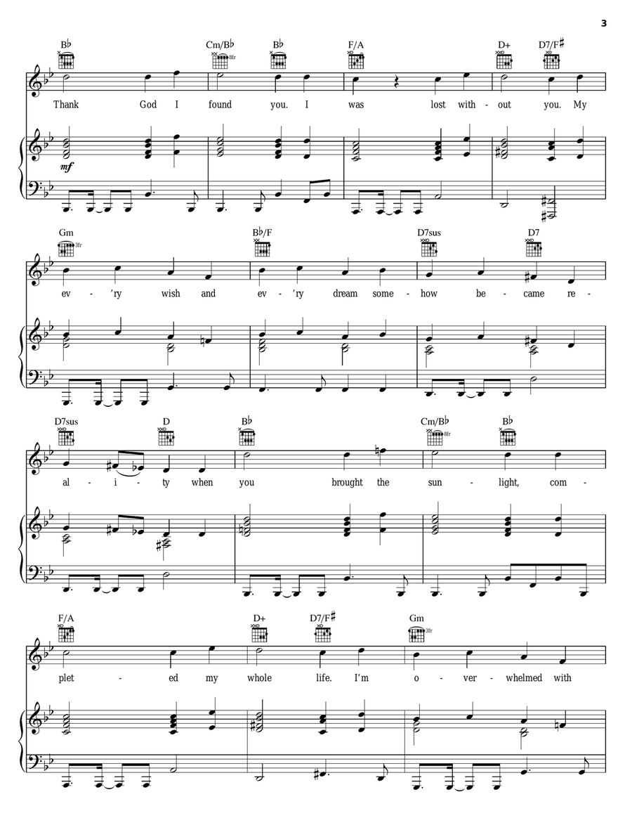 Thank God I Found You Piano, Vocal, Guitar scores gallery preview page 3