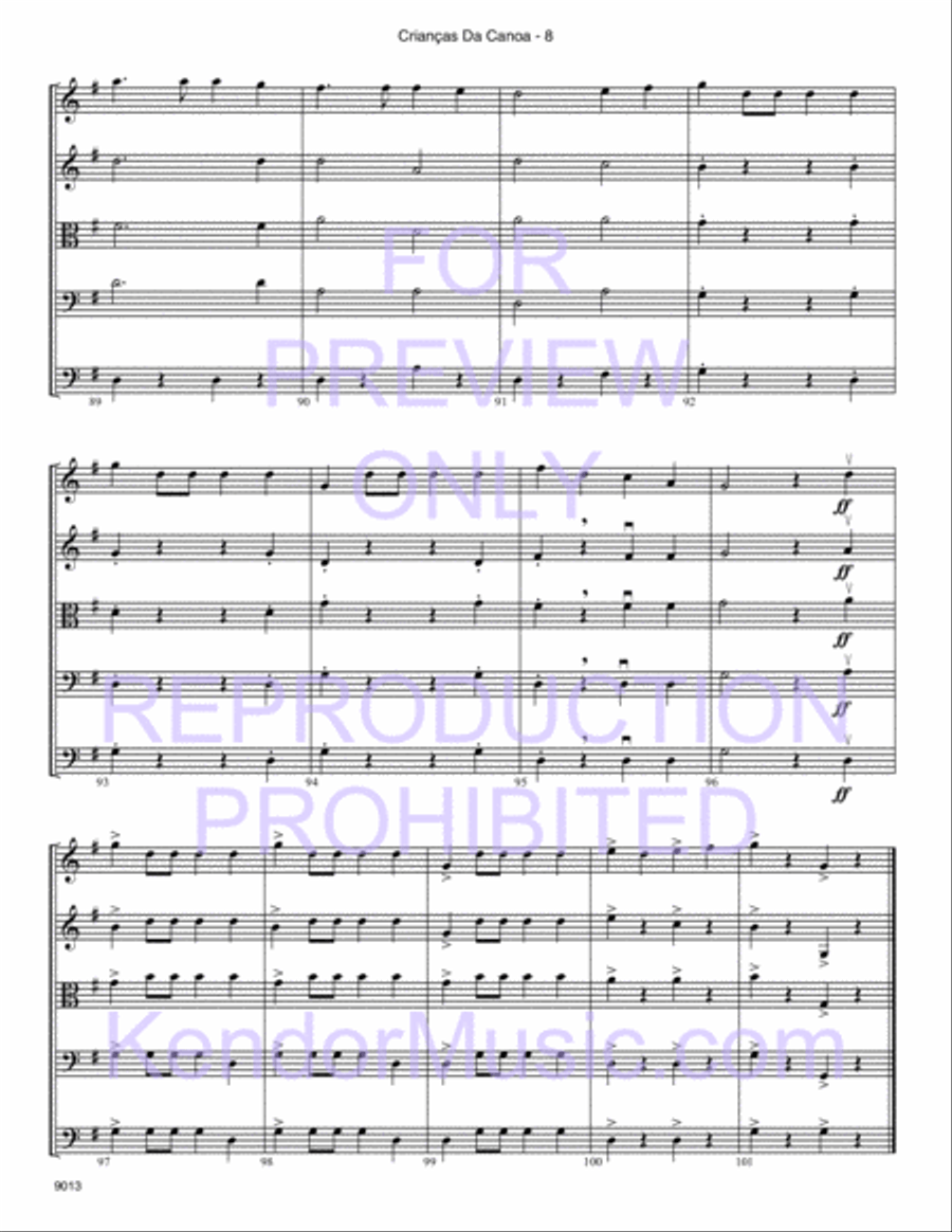 Criancas Da Canoa (Canoe Children) (Full Score) String Orchestra scores gallery preview page 9