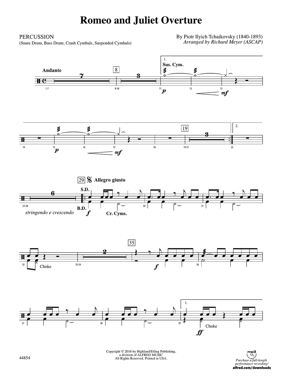Romeo and Juliet Overture: 1st Percussion