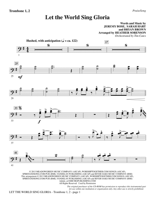 Let The World Sing Gloria - Trombone 1 & 2
