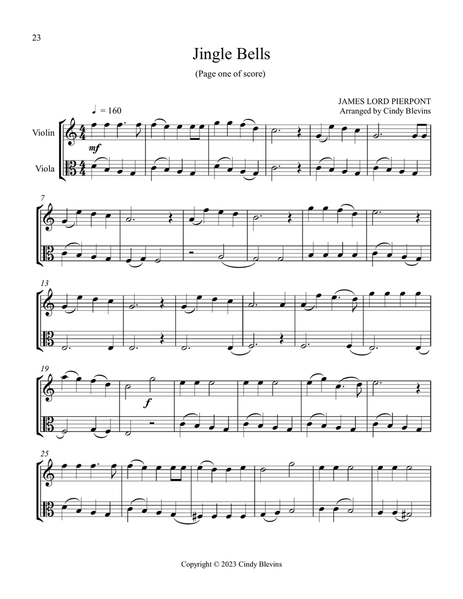 Violin and Viola for Christmas, Vol. III (12 Arrangements) String Duet scores gallery preview page 3
