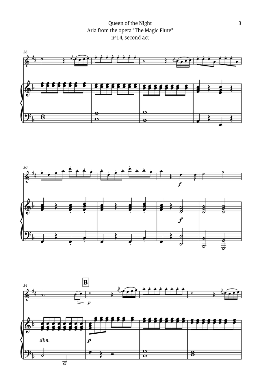 Queen of the Night - for solo baritone saxophone (with piano) Chamber Music scores gallery preview page 3