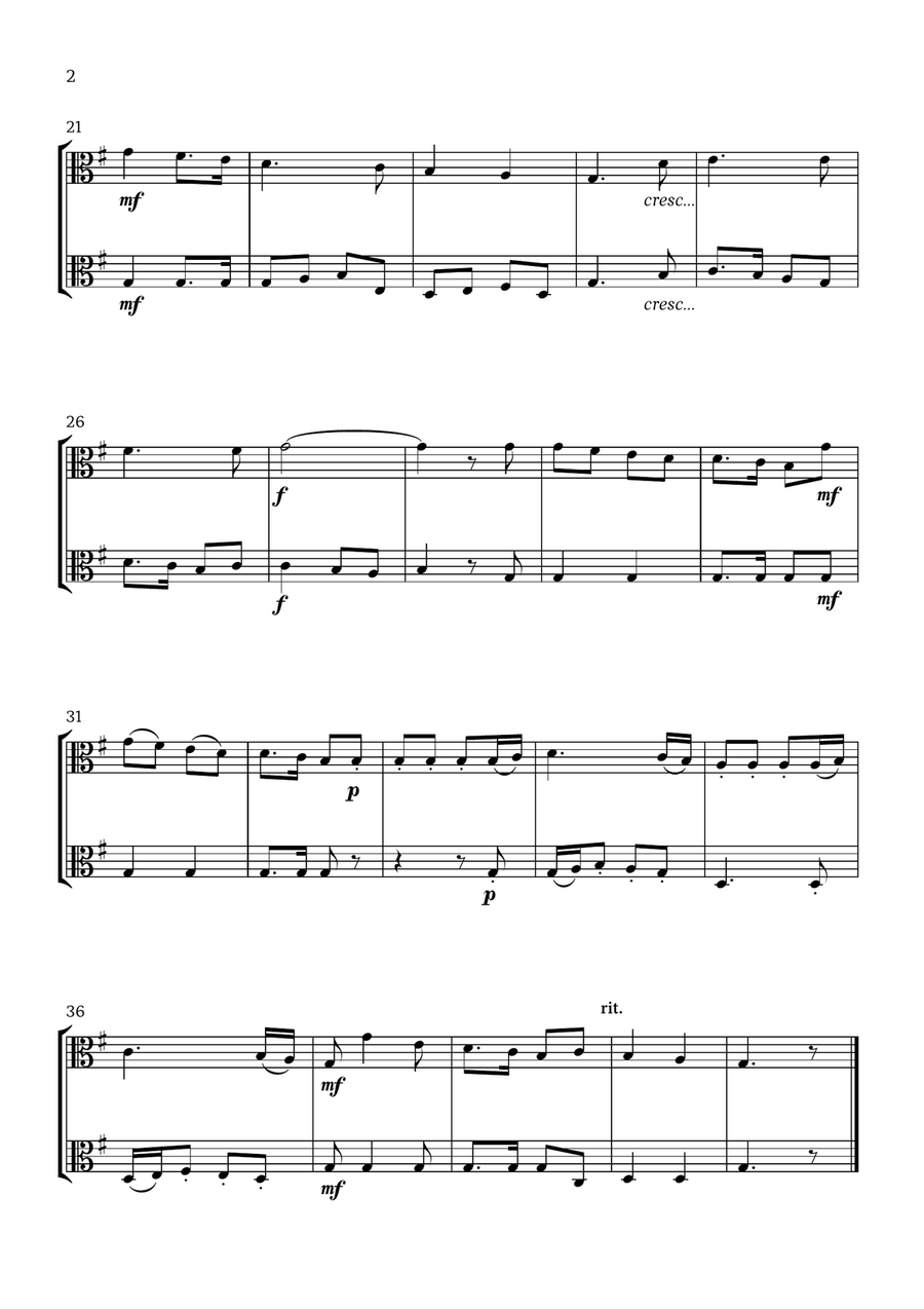 Joy to the World (Viola Duet) - Christmas Carol String Duet scores gallery preview page 2