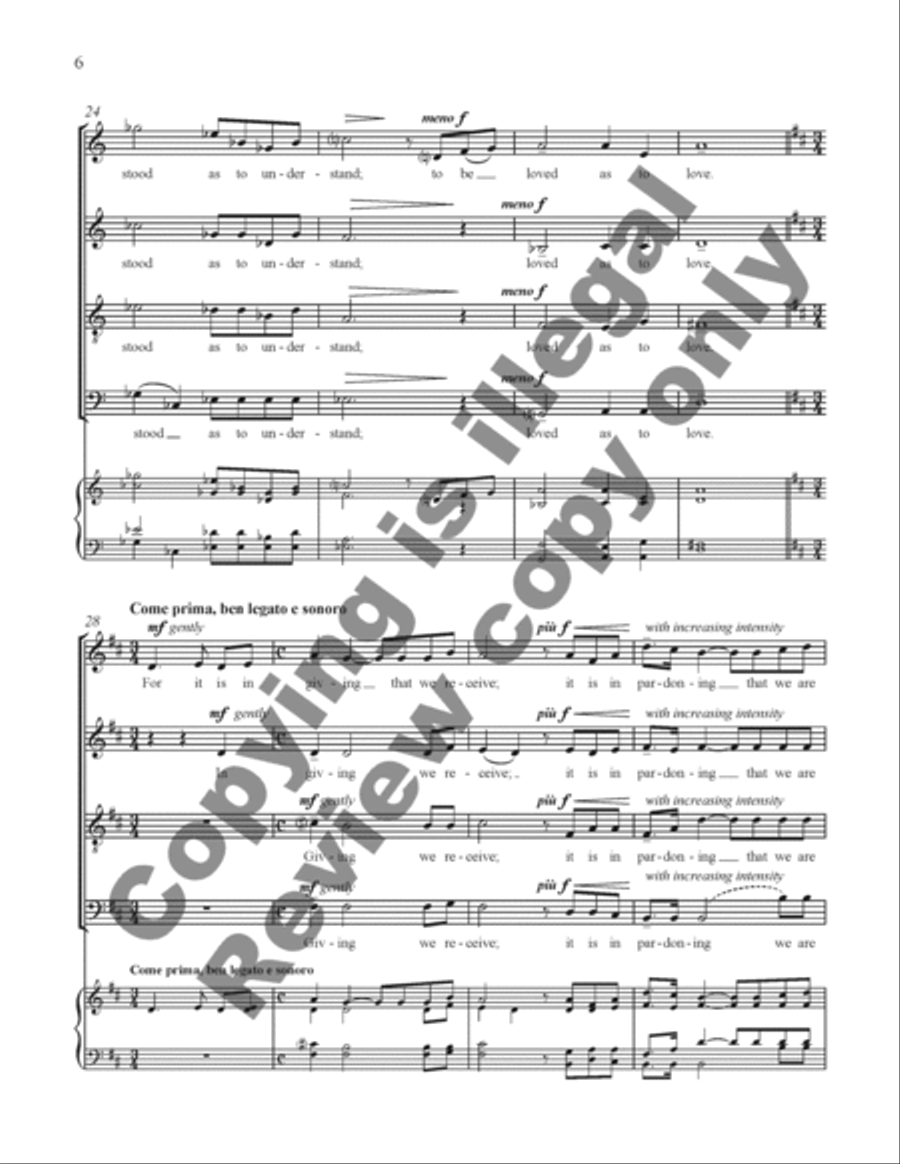 Peace Prayer of St. Francis 4-Part scores gallery preview page 6