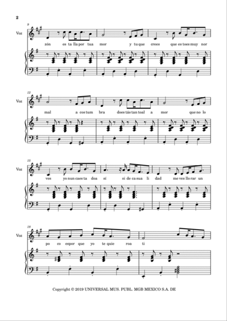 Nunca Es Suficiente Voice scores gallery preview page 2