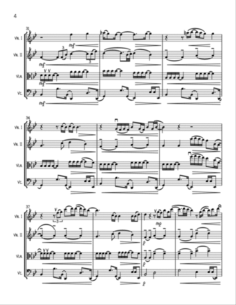 Someone Like You String Quartet scores gallery preview page 4
