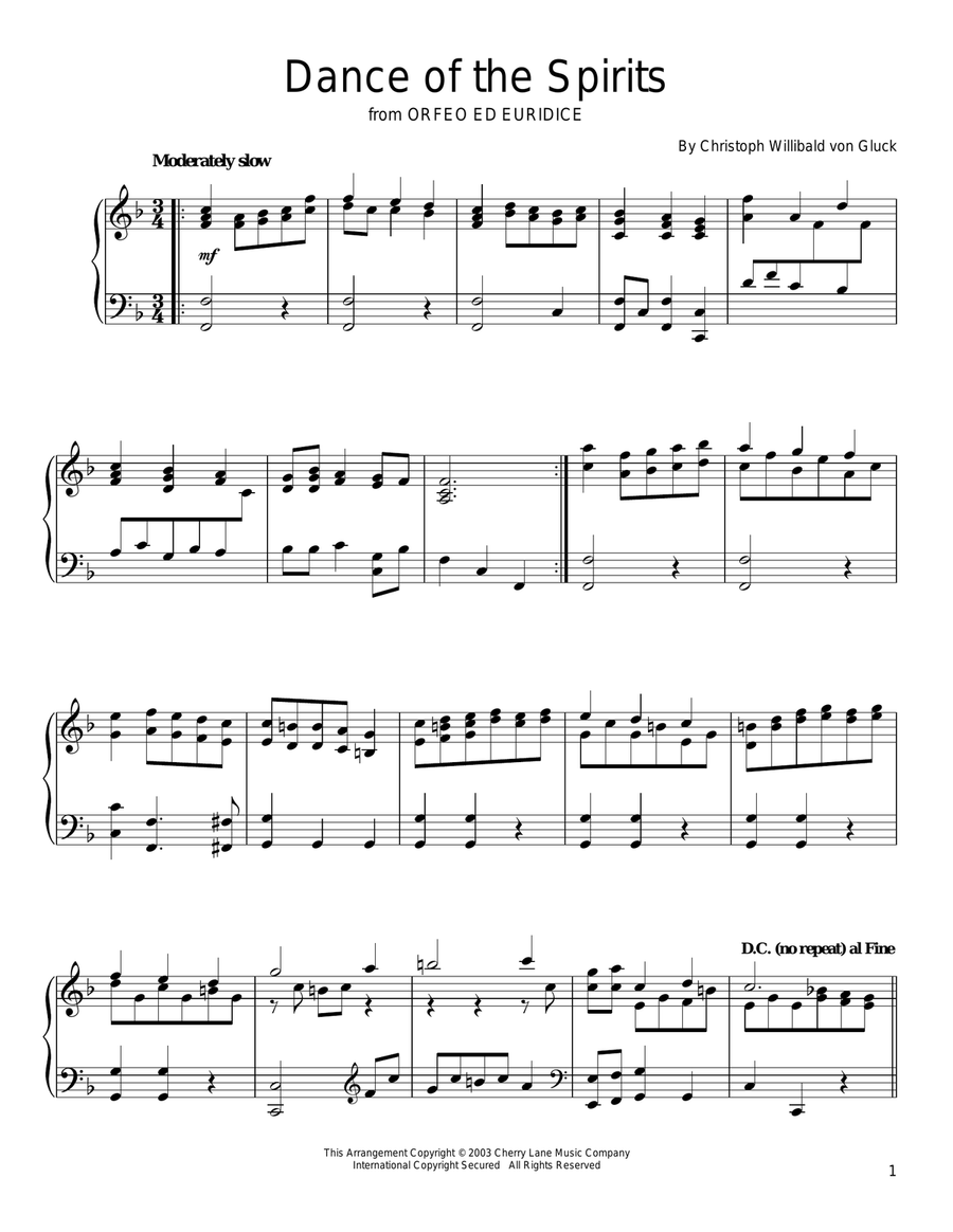 Dance Of The Spirits Piano Solo scores gallery preview page 1